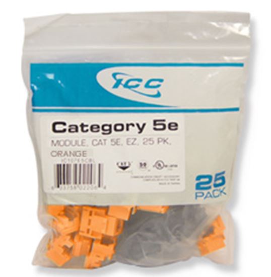 IC107E5COR---25PK-Cat5-Jack---Orange