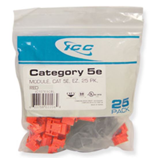 IC107E5CRD---25PK-Cat5-Jack---Red-EZ