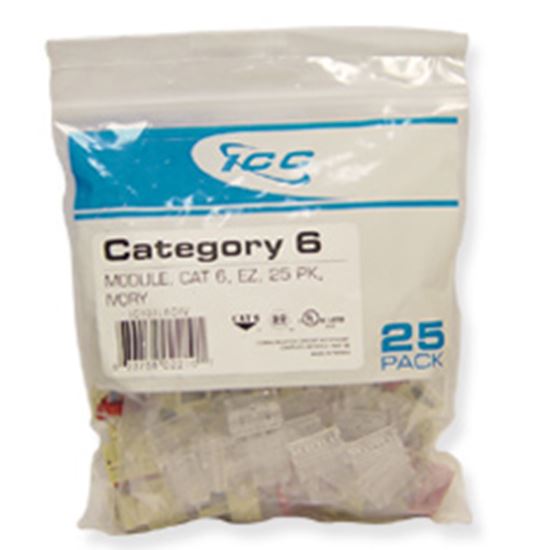 IC107L6CWH---25PK-Cat6-Jack---White