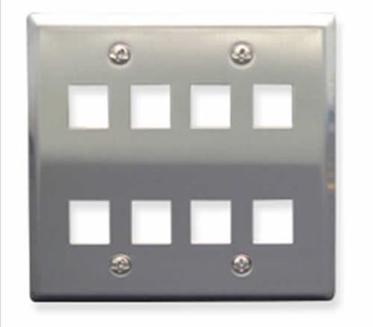 IC107DF8SS-8-PORT-FACEPLATE-STAINLESS