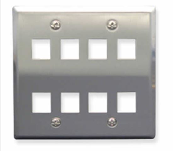 IC107DF8SS-8-PORT-FACEPLATE-STAINLESS