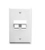 FACEPLATE--ANGLED--1-GANG--2-PORT--WHITE