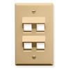 FACEPLATE--ANGLED--1-GANG--4-PORT--IVORY