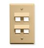 FACEPLATE--ANGLED--1-GANG--4-PORT--IVORY