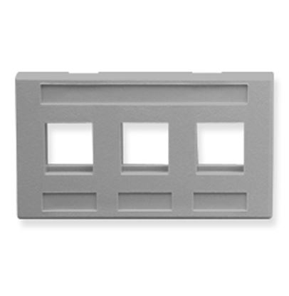 FACEPLATE--FURNITURE--3-PORT--GRAY