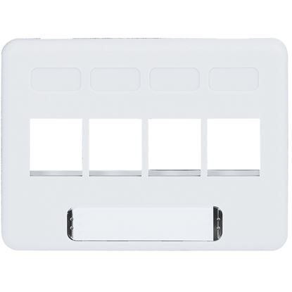 FACEPLATE--FURNITURE--NEMA--4-PORT-WHITE