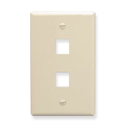 FACEPLATE--OVERSIZED--2-PORT--ALMOND