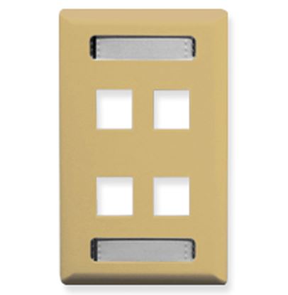 FACEPLATE--ID--1-GANG--4-PORT--IVORY