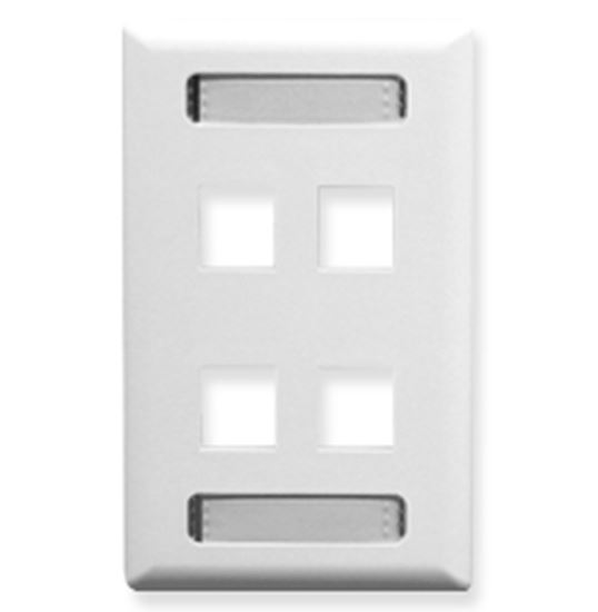 FACEPLATE--ID--1-GANG--4-PORT--WHITE