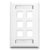 FACEPLATE--ID--1-GANG--6-PORT--WHITE