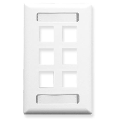 FACEPLATE--ID--1-GANG--6-PORT--WHITE