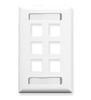 FACEPLATE--ID--1-GANG--6-PORT--WHITE