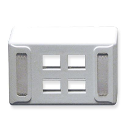 FACEPLATE--FURNITURE--UNIV--4-PORT-WHITE