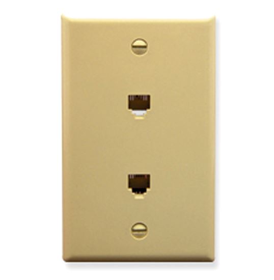 WALL-PLATE--2-VOICE-6P6C--IVORY