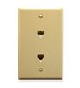 WALL-PLATE--2-VOICE-6P6C--IVORY