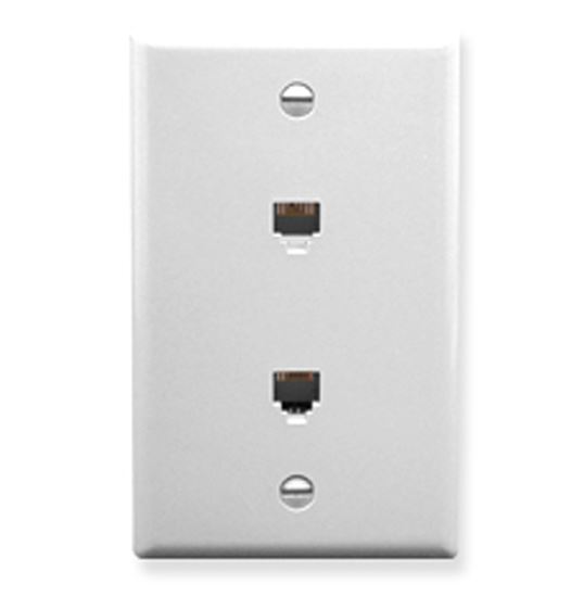 WALL-PLATE--2-VOICE-6P6C--WHITE