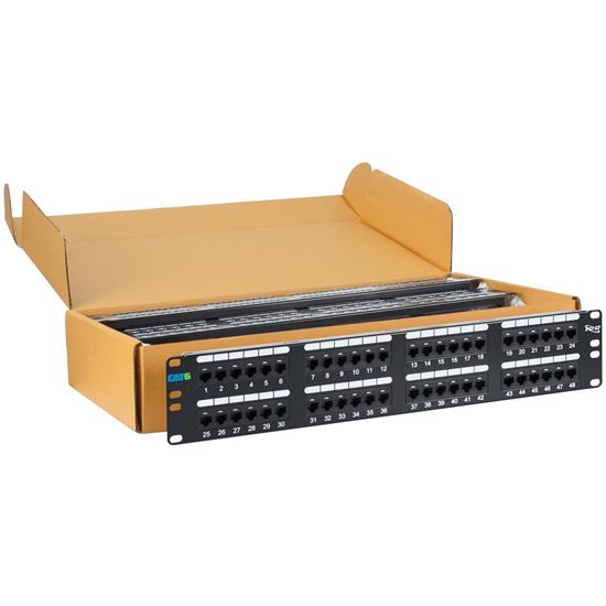 PATCH-PANEL--CAT-6--48-PORT--2-RMS--6-PK