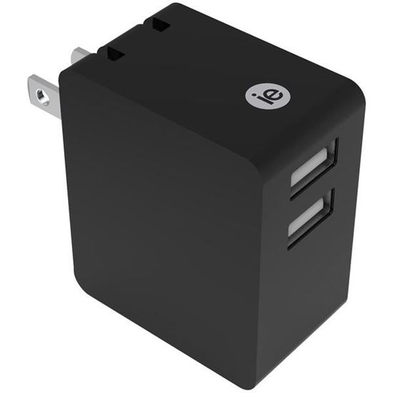 3.4A 2 USB WALL CHRGR BLK